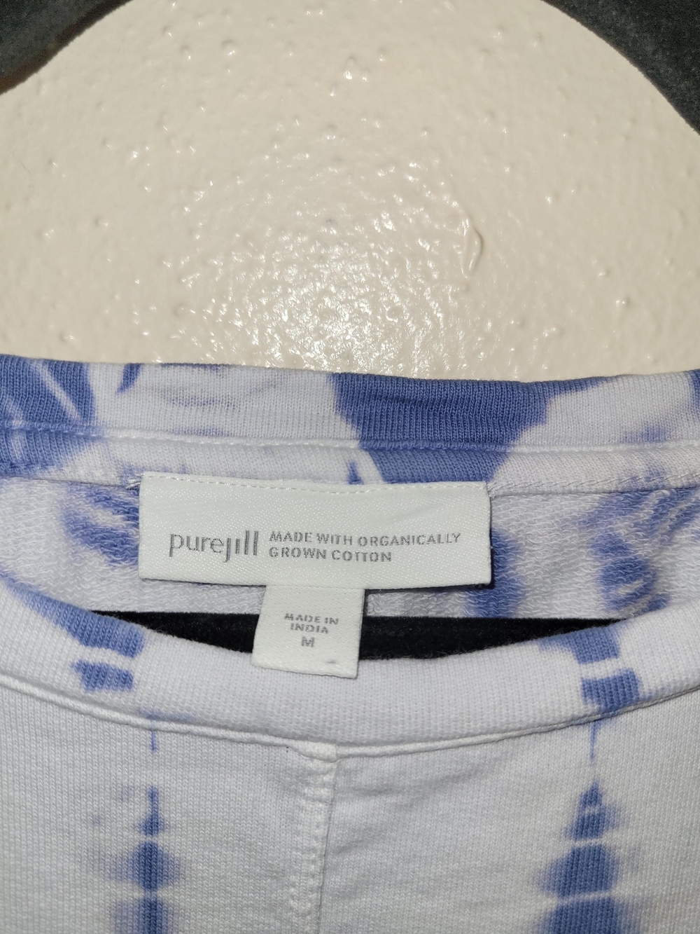 Pure Jill Jjill Coastal Tie-Dye Blue Dolman Sleece Pullover Top - Picture 2 of 5